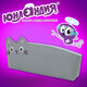 Пенал ЮНЛАНДИЯ ЮНИОР, 1 отделение, искусственная кожа, "Gray kitty", 20х9х7 см, 273819