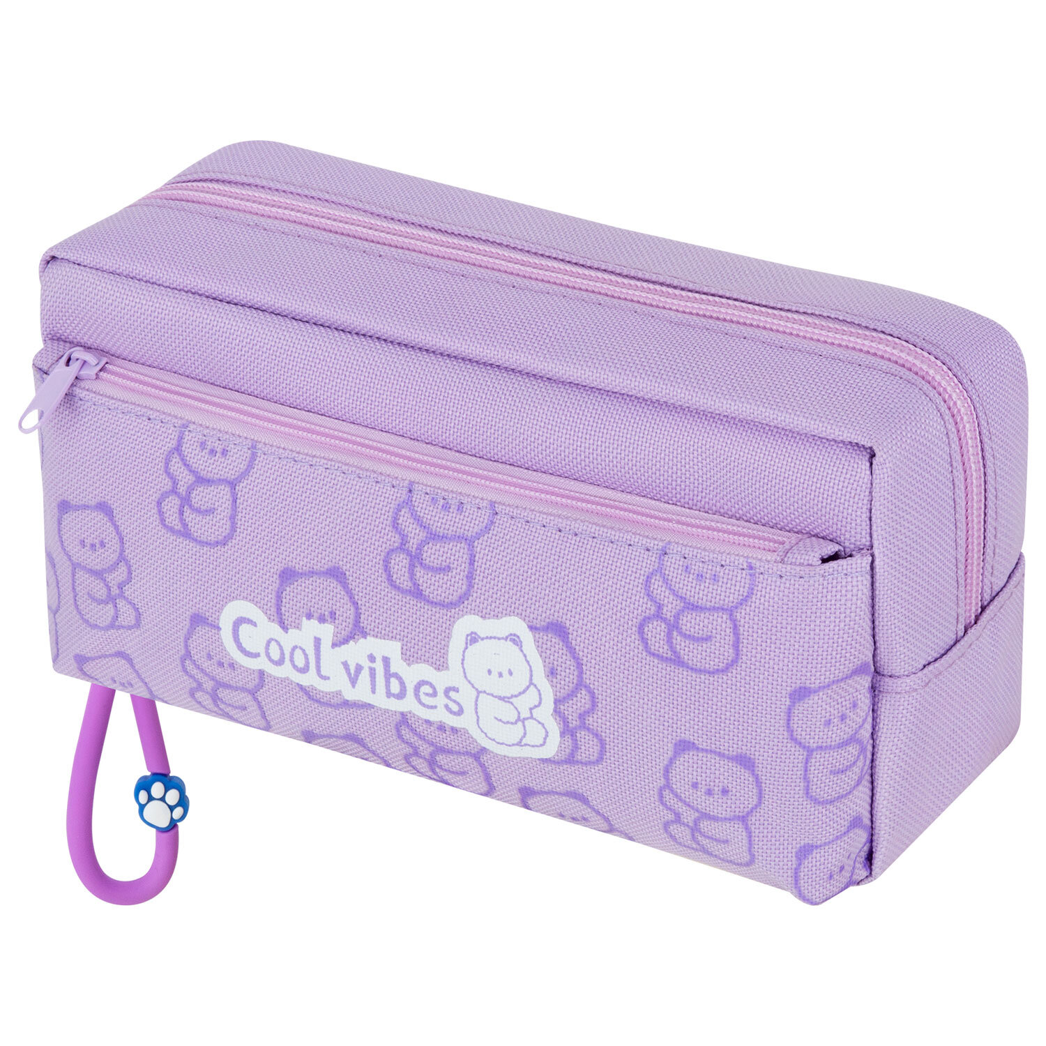 Пенал ЮНЛАНДИЯ ЮНИОР, 2 отделения, "Cool vibes", 21х9х8 см, 273821