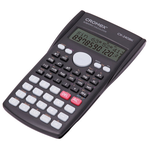 Калькулятор инженерный CROMEX СX-240BK (155х80 мм), 240 функций, 10+2 разрядов, черный, 273832