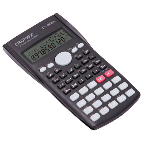 Калькулятор инженерный CROMEX СX-240BK (155х80 мм), 240 функций, 10+2 разрядов, черный, 273832