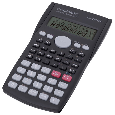 Калькулятор инженерный CROMEX СX-240BK (155х80 мм), 240 функций, 10+2 разрядов, черный, 273832