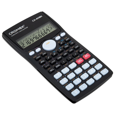 Калькулятор инженерный CROMEX CX-401BK (155х80 мм), 401 функция, 10+2 разрядов, черный, 273833