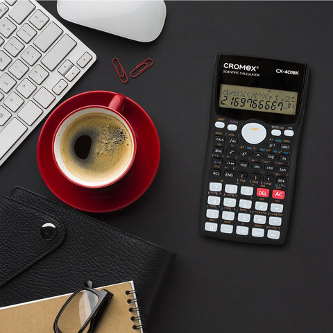 Калькулятор инженерный CROMEX CX-401BK (155х80 мм), 401 функция, 10+2 разрядов, черный, 273833