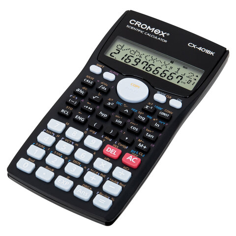 Калькулятор инженерный CROMEX CX-401BK (155х80 мм), 401 функция, 10+2 разрядов, черный, 273833