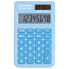 Калькулятор карманный CROMEX (КРОМЕКС) CX-210N-BU (96&times;62 мм), 8 разрядов, двойное питание, голубой, 273835
