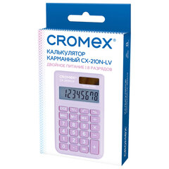 Калькулятор карманный CROMEX (КРОМЕКС) CX-210N-LV (96&times;62 мм), 8 разрядов, двойное питание, сиреневый, 273836