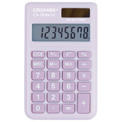 Калькулятор карманный CROMEX (КРОМЕКС) CX-210N-LV (96&times;62 мм), 8 разрядов, двойное питание, сиреневый, 273836