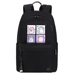 Рюкзак BRAUBERG FASHION CITY универсальный, карман-антивор, &laquo;Hamsters&raquo;, черный, 44&times;31&times;16 см, 273840