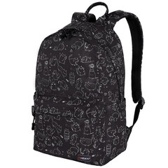 Рюкзак HEIKKI DREAM (ХЕЙКИ) универсальный, с карманом для ноутбука, эргономичный, &laquo;Crazy cats&raquo;, 42&times;26&times;14 см, 273853