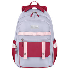 Рюкзак HEIKKI GOODLY (ХЕЙКИ) универсальный, 2 отделения, отделение для ноутбука, серый/<wbr/>красный, 46&times;33&times;18 см, 273869