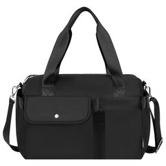 Сумка дорожная HEIKKI HANDY (ХЕЙКИ), карман на молнии, багажная лента, черная, 38&times;16&times;25 см, 273874