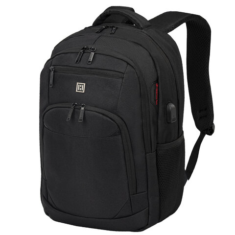Рюкзак HEIKKI SECURE (ХЕЙКИ) универсальный, отделение для ноутбука, черный, 46x31x19 см, 273894