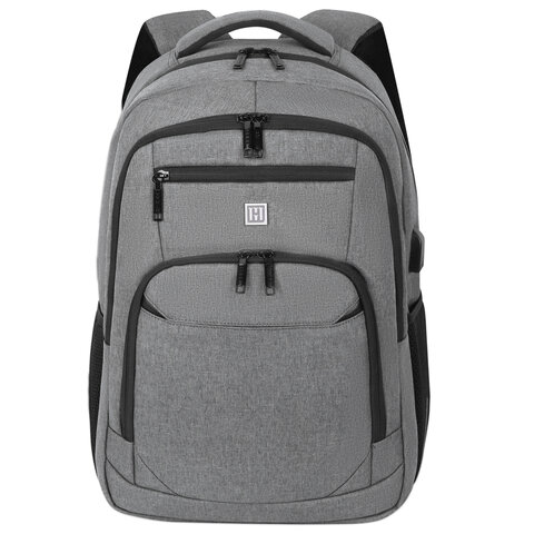 Рюкзак HEIKKI SECURE (ХЕЙКИ) универсальный, отделение для ноутбука, серый, 46x31x19 см, 273895