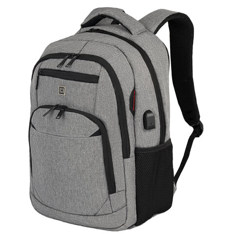 Рюкзак HEIKKI SECURE (ХЕЙКИ) универсальный, отделение для ноутбука, серый, 46x31x19 см, 273895