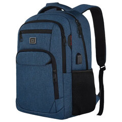 Рюкзак HEIKKI SECURE (ХЕЙКИ) универсальный, отделение для ноутбука, синий, 46x31x19 см, 273896