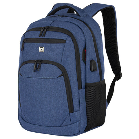 Рюкзак HEIKKI SECURE (ХЕЙКИ) универсальный, отделение для ноутбука, синий, 46x31x19 см, 273896