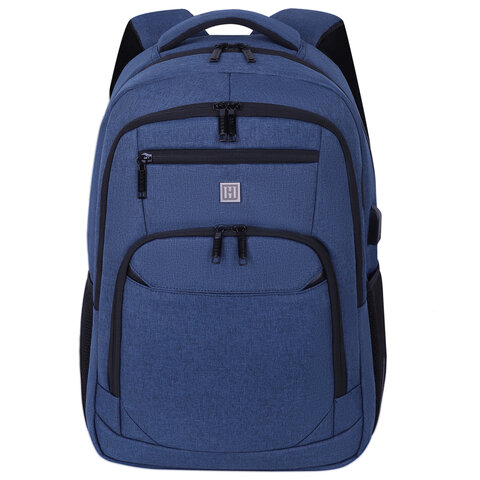 Рюкзак HEIKKI SECURE (ХЕЙКИ) универсальный, отделение для ноутбука, синий, 46x31x19 см, 273896