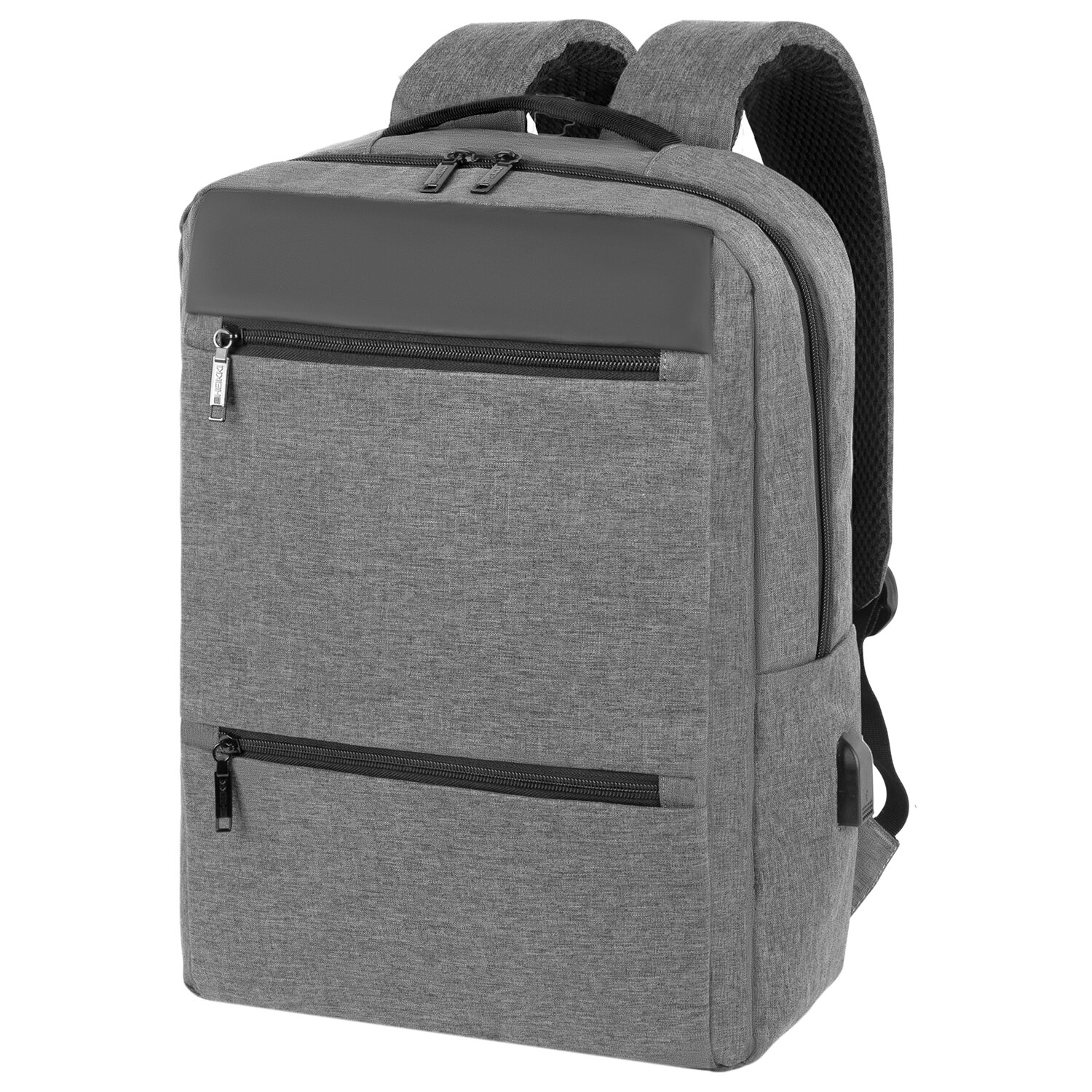 Рюкзак HEIKKI PANEL (ХЕЙКИ), отделение для ноутбука, USB-порт, серый, 44x30x13 см, 273903