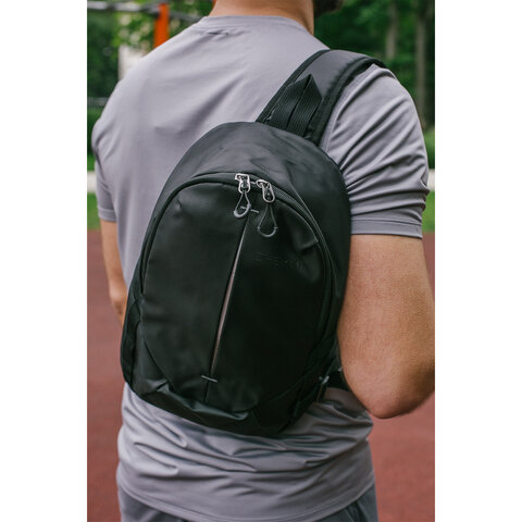 Рюкзак HEIKKI SPORTING (ХЕЙКИ) на одно плечо, эргономичный, черный, 37x23x10см, 273905 - фото 8