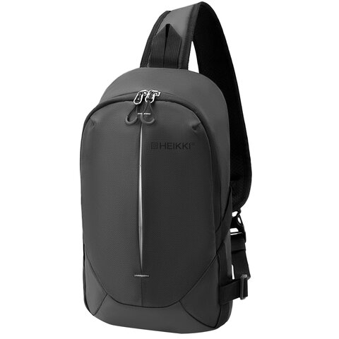 Рюкзак HEIKKI SPORTING (ХЕЙКИ) на одно плечо, эргономичный, черный, 37x23x10см, 273905