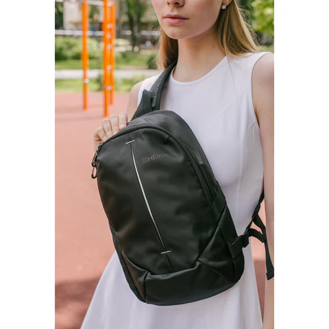 Рюкзак HEIKKI SPORTING (ХЕЙКИ) на одно плечо, эргономичный, черный, 37x23x10см, 273905 - фото 11