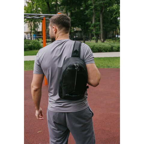 Рюкзак HEIKKI SPORTING (ХЕЙКИ) на одно плечо, эргономичный, черный, 37x23x10см, 273905 - фото 9