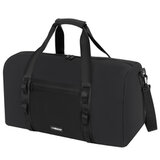 Сумка спортивная HEIKKI WORKOUT (ХЕЙКИ), карман на молнии, черная, 28x51x25 см, 273916