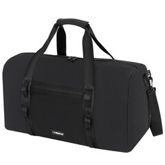 Сумка спортивная HEIKKI WORKOUT (ХЕЙКИ), карман на молнии, черная, 28x51x25 см, 273916