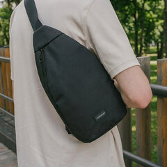 Рюкзак однолямочный HEIKKI SMOOTH (ХЕЙКИ), 2 отделения, черный, 35&times;20&times;8 см, 273918