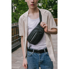 Сумка на пояс HEIKKI PROMPT (ХЕЙКИ), 2 отделения, регулируемый ремень, светоотражающие элементы, черная, 35&times;14&times;4см, 273922