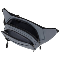 Сумка на пояс HEIKKI PROMPT (ХЕЙКИ), 2 отделения, регулируемый ремень, светоотражающие элементы, серая, 35&times;14&times;4см, 273925