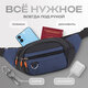 Сумка на пояс HEIKKI PROMPT (ХЕЙКИ), 2 отделения, регулируемый ремень, карман-антивор, синяя, 37х14х5 см, 273927