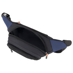 Сумка на пояс HEIKKI PROMPT (ХЕЙКИ), 2 отделения, регулируемый ремень, карман-антивор, синяя, 37&times;14&times;5 см, 273927