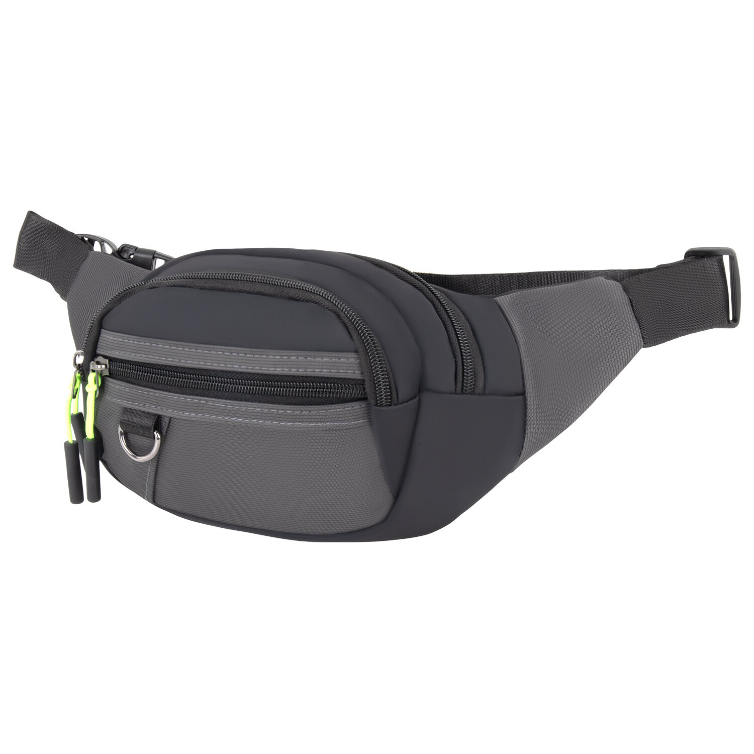 Сумка на пояс HEIKKI PROMPT (ХЕЙКИ), 2 отделения, регулируемый ремень, карман-антивор, черная, 37х14х5 см, 273928