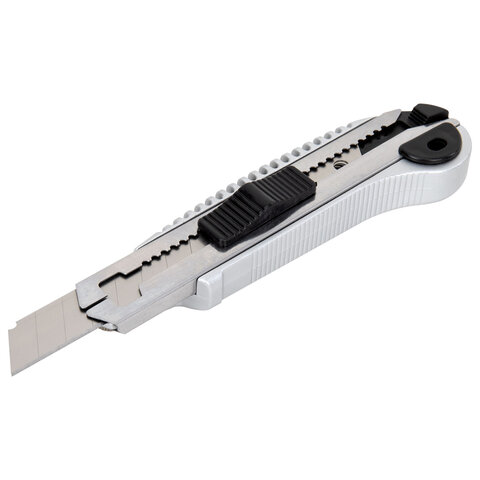 Нож канцелярский 18 мм, 5 лезвий в комплекте, автофиксатор, металлический цвет, STAFF, 273930 - фото 10