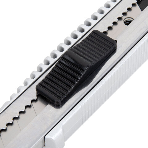 Нож канцелярский 18 мм, 5 лезвий в комплекте, автофиксатор, металлический цвет, STAFF, 273930 - фото 7