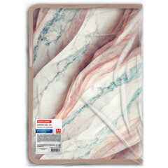 Папка на молнии для документов и тетрадей пластиковая BRAUBERG &laquo;Мрамор&raquo;, А4, 330&times;230 мм, 0,5 мм, ассорти, 273932