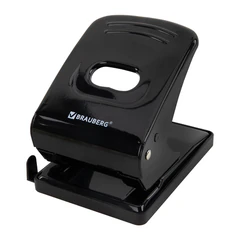 Дырокол металлический BRAUBERG "Office style", до 40 листов, черный, 273955