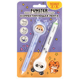 Корректирующая лента FUNSTER (ФАНСТЕР) "Милые зверята", 5 мм x 6 м, КОМПЛЕКТ из 2 шт., на блистере, 273983