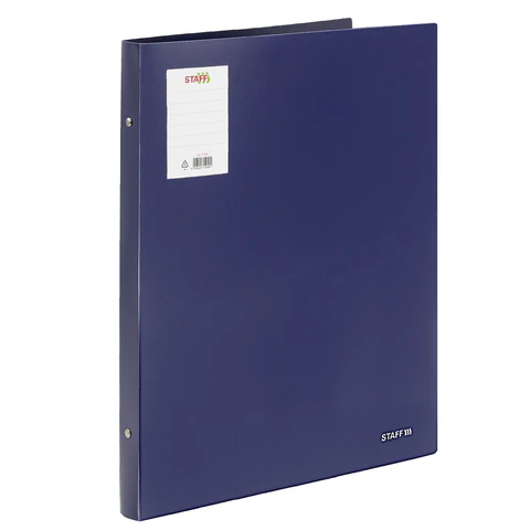 Папка на 4 кольцах БОЛЬШОГО ФОРМАТА А3, ВЕРТИКАЛЬНАЯ, 30 мм, до 250 листов, синяя, 0,8 мм, STAFF, 273999 - фото 2