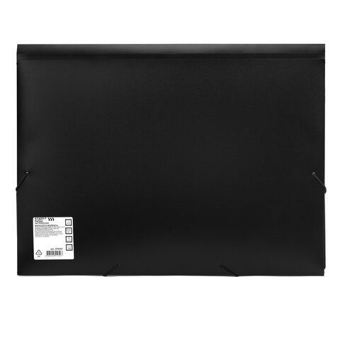 Папка на резинках БОЛЬШОГО ФОРМАТА A3, черная, до 300 листов, 0,7 мм, STAFF, 274000 - фото 7