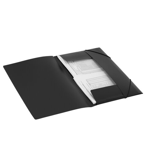 Папка на резинках БОЛЬШОГО ФОРМАТА A3, черная, до 300 листов, 0,7 мм, STAFF, 274000 - фото 5