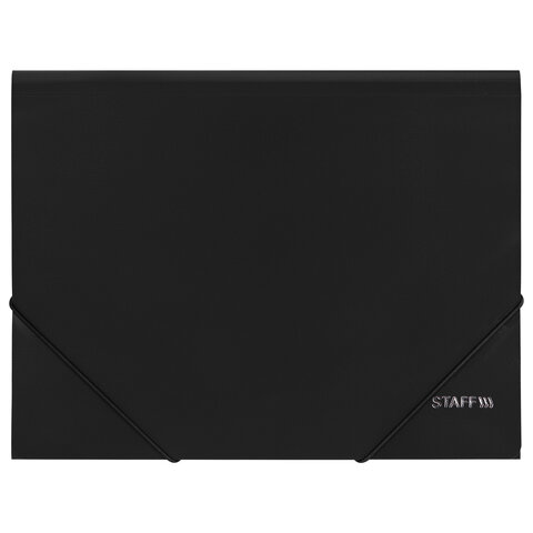 Папка на резинках БОЛЬШОГО ФОРМАТА A3, черная, до 300 листов, 0,7 мм, STAFF, 274000 - фото 2