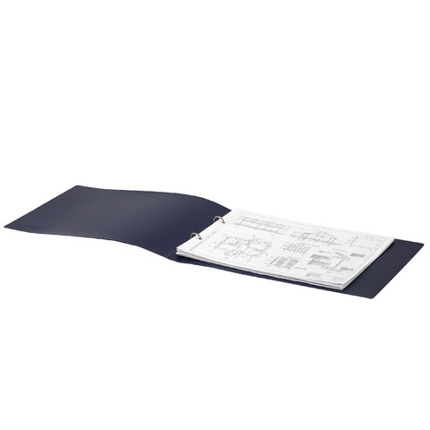 Папка на 2 кольцах ГОРИЗОНТАЛЬНАЯ, А4, 25 мм, до 170 листов, синяя, 0,5 мм, STAFF, 274001 - фото 7