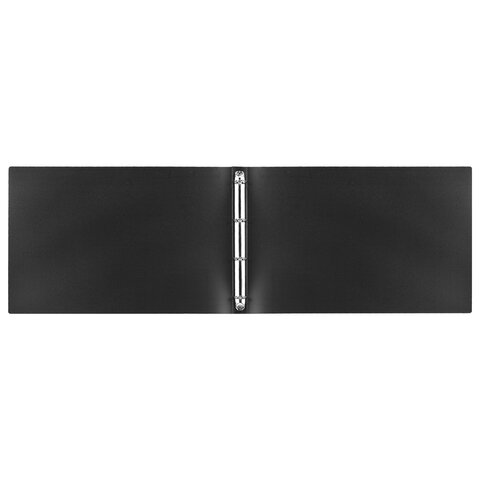 Папка на 4 кольцах БОЛЬШОГО ФОРМАТА А3, ГОРИЗОНТАЛЬНАЯ, 30 мм, до 250 листов, черная, 0,8 мм, STAFF, 274003 - фото 3