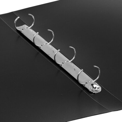 Папка на 4 кольцах БОЛЬШОГО ФОРМАТА А3, ВЕРТИКАЛЬНАЯ, 30 мм, до 250 листов, черная, 0,8 мм, STAFF, 274004 - фото 6