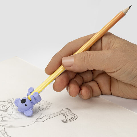 Ластик-топпер для карандаша FUNSTER (ФАНСТЕР) "КОАЛЫ", НАБОР 3 штуки, пастельные цвета ассорти, блистер, 274013 - фото 10