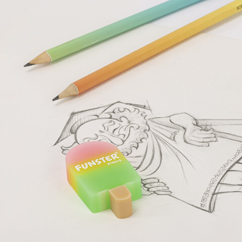 Ластик фигурный FUNSTER (ФАНСТЕР) "АЙСКРИМ", 55х29х12 мм, цвета ассорти, экологичный ПВХ, пакет, 274015 - фото 8