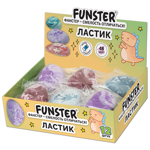 Ластик фигурный FUNSTER (ФАНСТЕР) "ПАЛЕОНТОЛОГ", цвета ассорти, пакет, 274017 - фото 11
