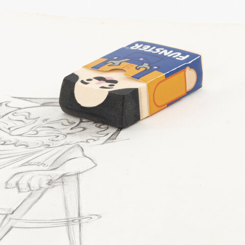 Ластик изменяющийся FUNSTER (ФАНСТЕР) "ЛЫСЫЙ МЭН", 50х30х12 мм, картонный держатель, ассорти, 274022 - фото 7